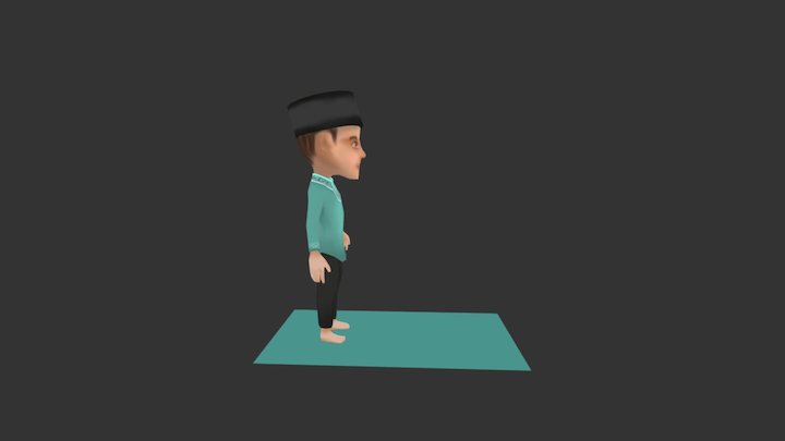 Moslem Boy Lowpoly 3D Model