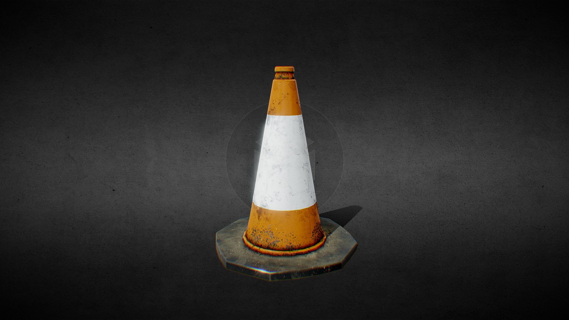 Traffic Cone 4k Texture with dirt Download Free 3D model by Michael