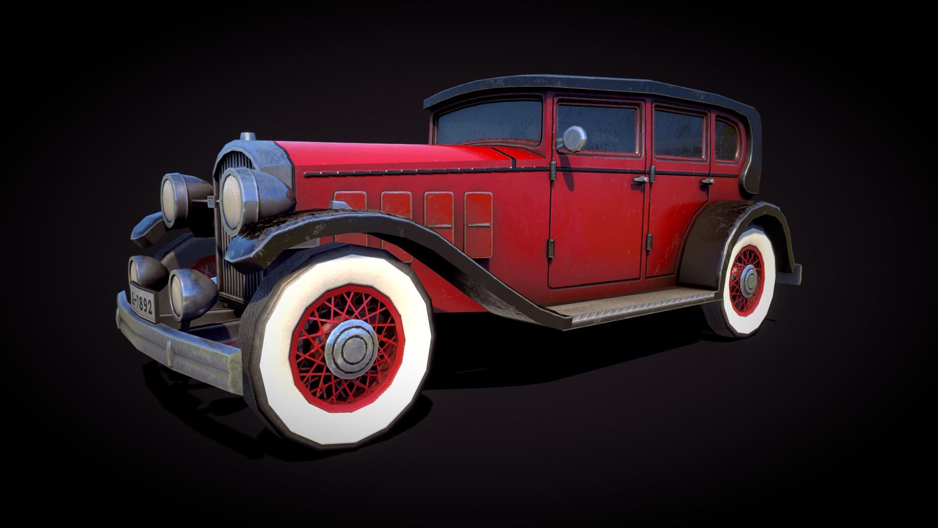 3D model Old Classic Car – LowPoly Challenge - This is a 3D model of the Old Classic Car - LowPoly Challenge. The 3D model is about a toy car on a white background.