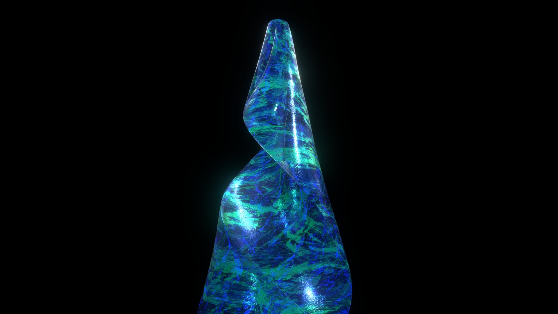 3D model Mystic Crystal Tower - This is a 3D model of the Mystic Crystal Tower. The 3D model is about a blue and green statue.