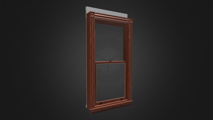 Lowpoly Antique Window (34in 2 Light Single) 3D Model