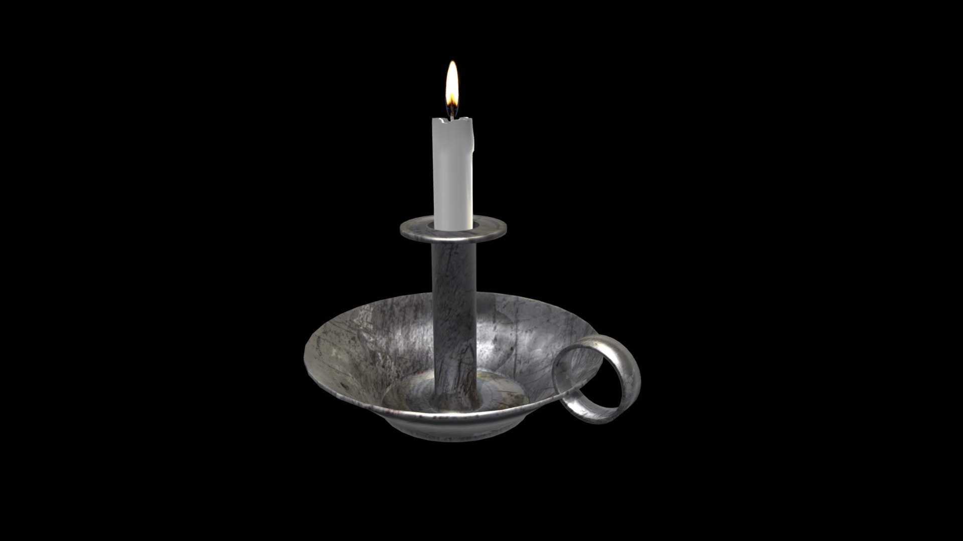 3D model Candle Holder - This is a 3D model of the Candle Holder. The 3D model is about a lit candle in a glass holder.