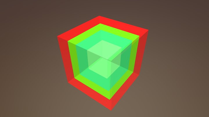 Transparent cubes OIT rendering test model 3D Model