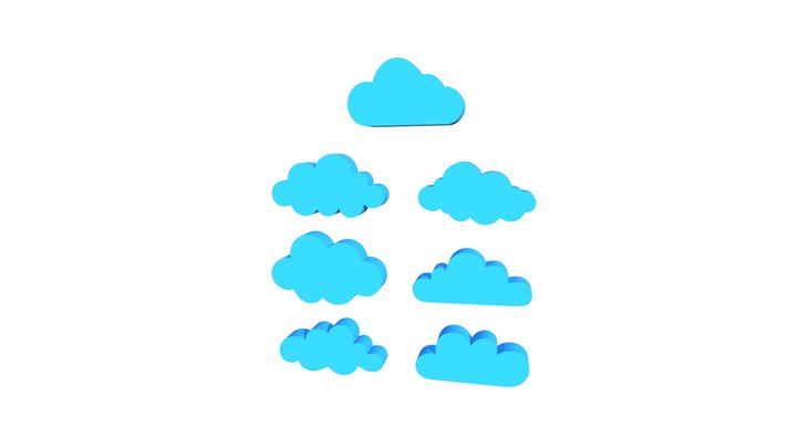 Low Poly Cloud 3D Model Game Asset UI Element – Free 3D Model STL