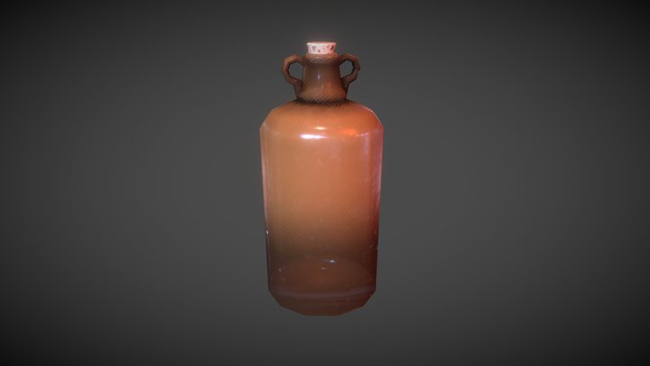 Lowpoly Whiskey Bottle 3D Model