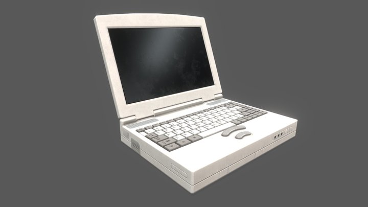 90's Laptop Lowpoly 3D Model