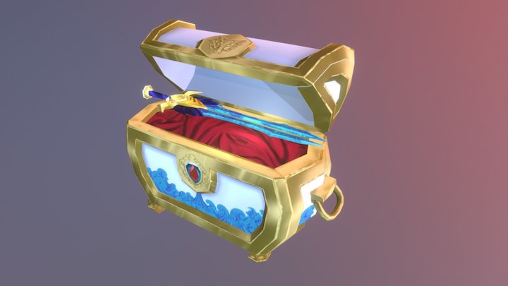 Hand-painted Treasure Chest 3D Model