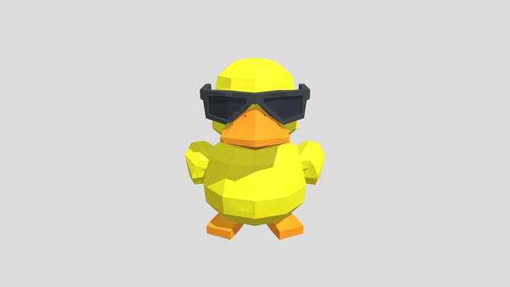 Low-poly duck wearing sunglasses