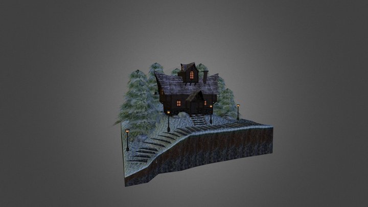 Snowy Fantasy House 3D Model