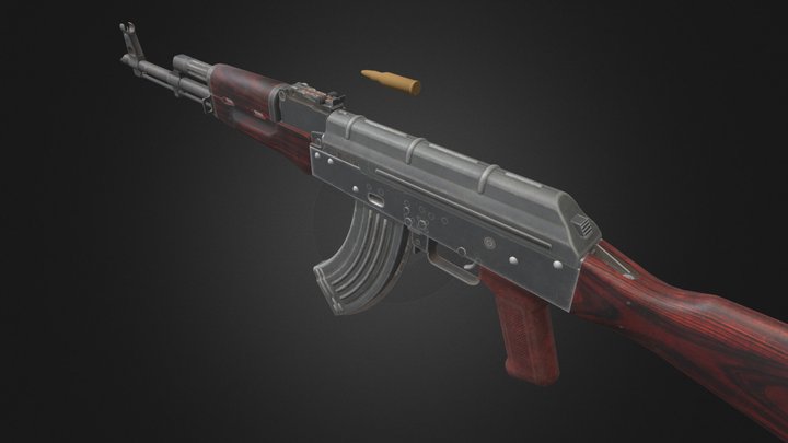 AK 47 PBR 3D Model