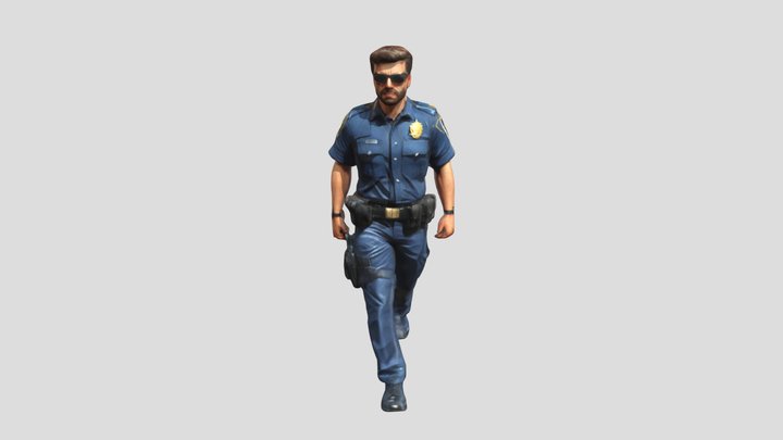 Officer in Motion 3D Model