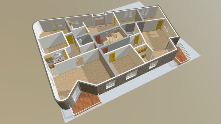 MFH 3 Wohnungen unmöbliert 3D Model