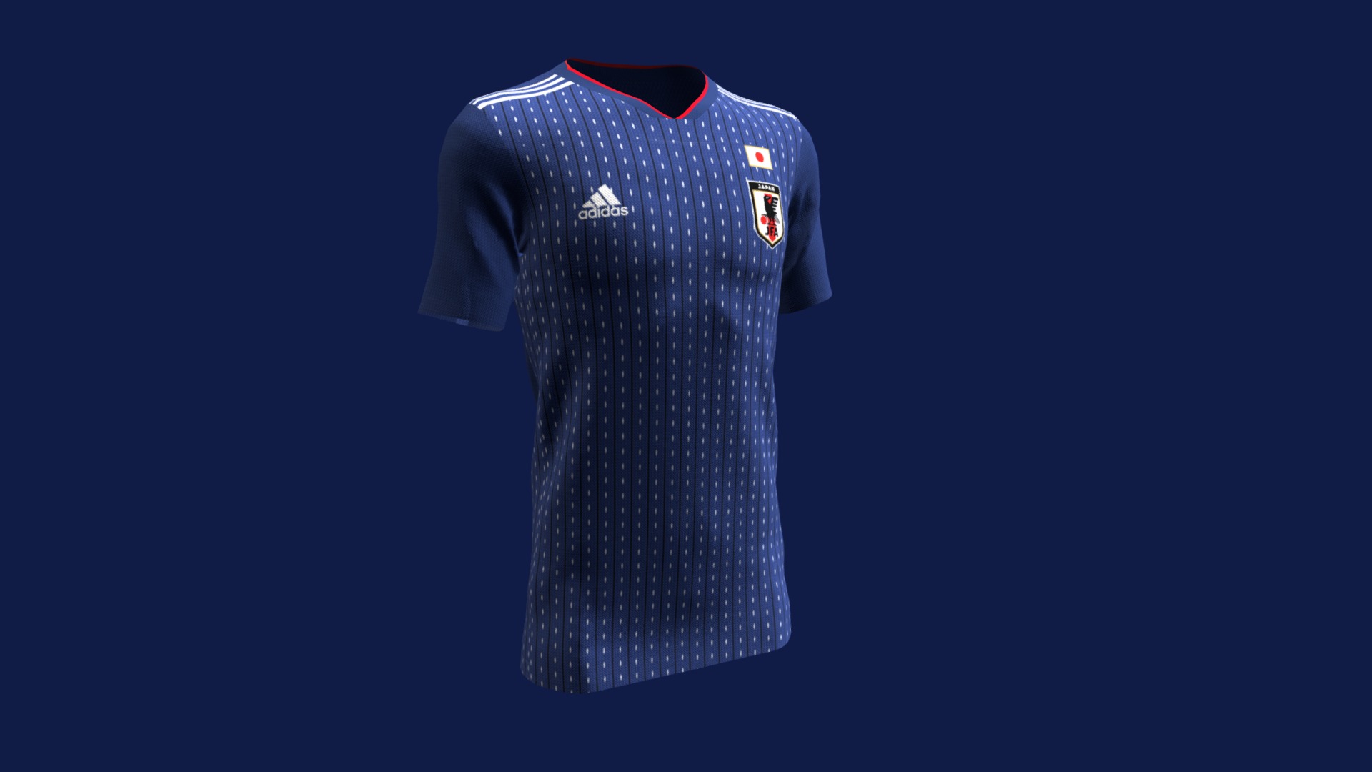 3D model Japan 2018 – Kagawa - This is a 3D model of the Japan 2018 - Kagawa. The 3D model is about a blue and white shirt.