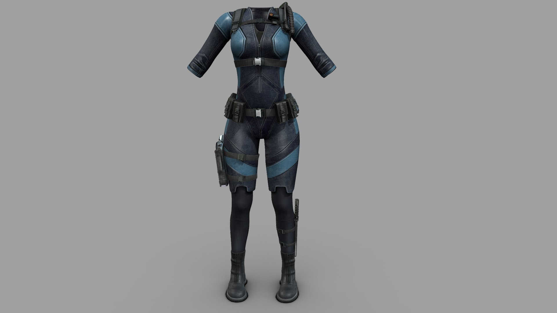 SAVE Female Sci-fi Full Combat Uniform Outfit - Buy Royalty Free
