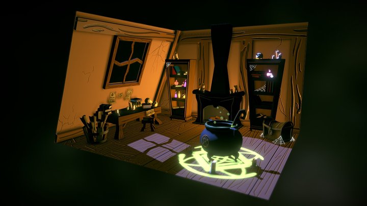 Witch's Room Evening 3D Model