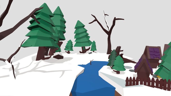 Snow Island 3D Model