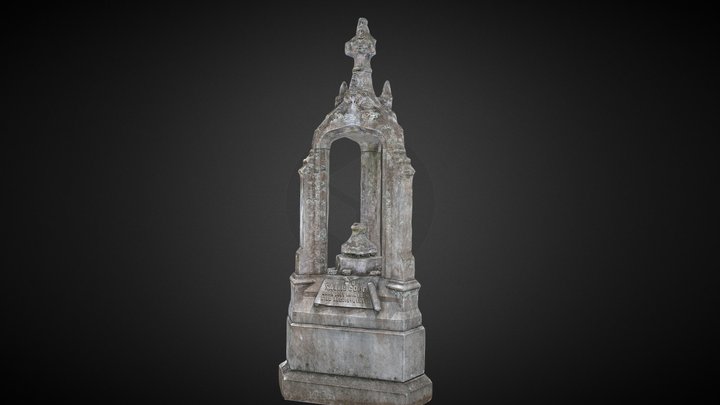 Bonaventure Cemetery Tombstone Scan #3 De-Lit 3D Model