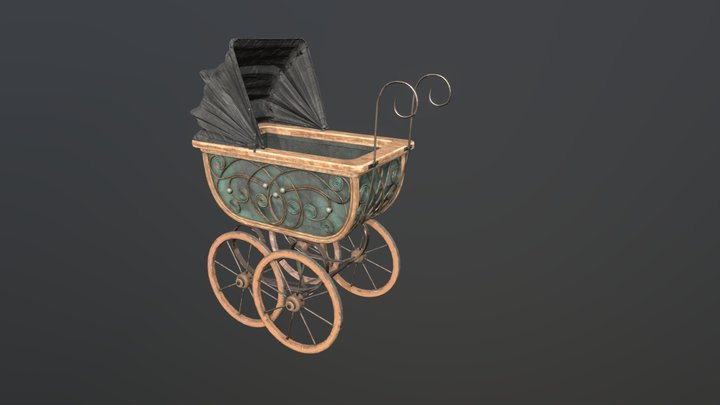 Victorian Baby Carriage 3D Model