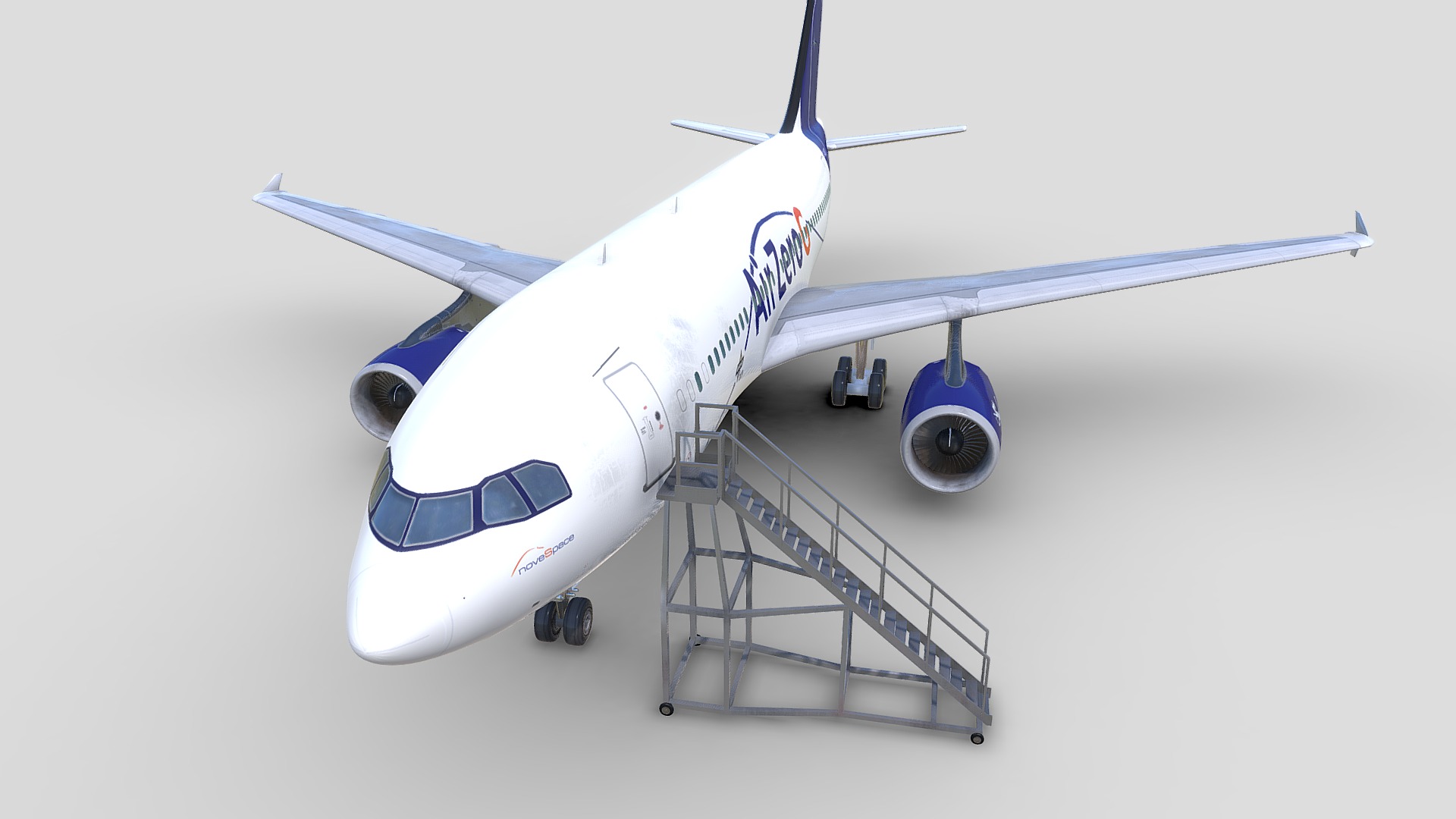 3D model Airbus A310 AirZeroG livery - This is a 3D model of the Airbus A310 AirZeroG livery. The 3D model is about a plane with a ladder on the side.