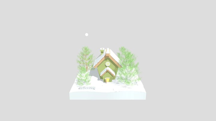 Snowy house 3D Model