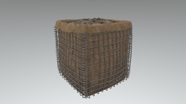 Military Steel-Welded Sandbag Barrier 3D Model