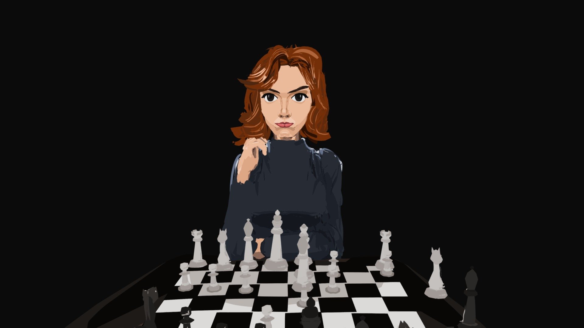 Game Of Chess Queens Gambit Opening Stock Photo - Download Image