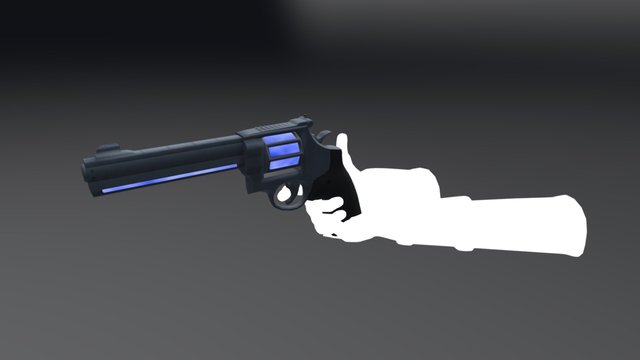 Animation Blueberry Revolver 3D Model