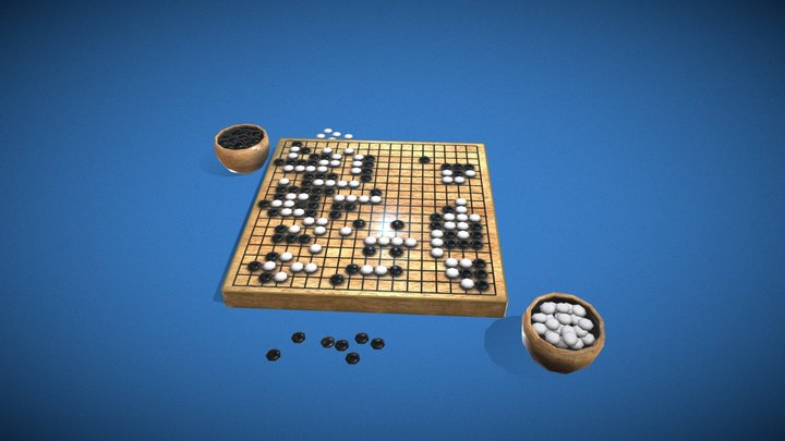 Go - Asian board game 3D Model