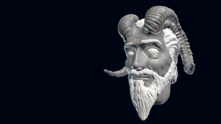 Old Tiefling Head 3D Model