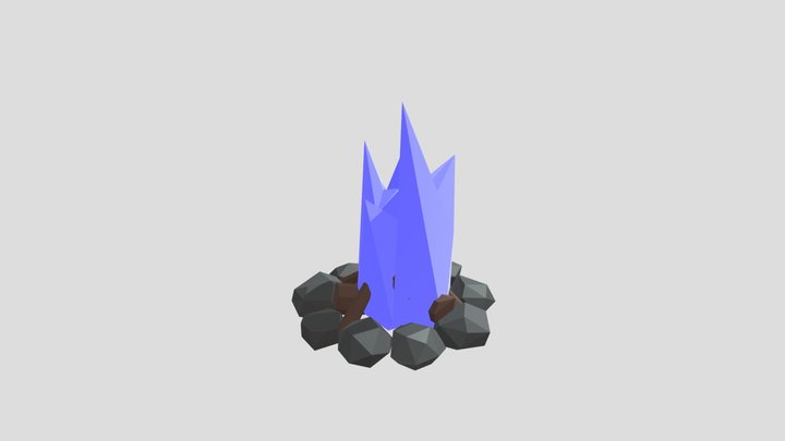 Blue Campfire 3D Model