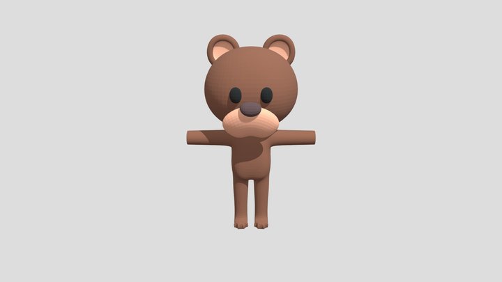 TeddyBear_lowpoly_rig 3D Model