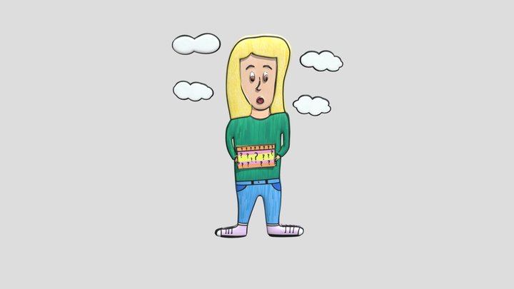 Álbum personaje ilustrado escena – Kostenloses 3D-Modell STL