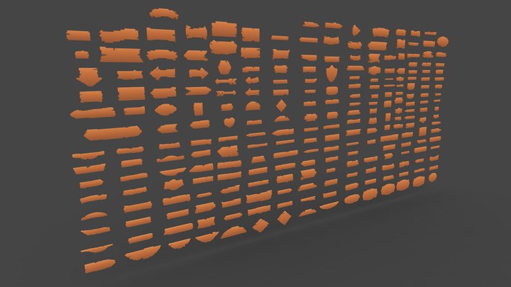 KubiGonic Wood Sign and Plank Pack │Voxel 3D Art 3D Model