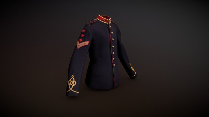 1908 Pattern Tunic Royal Garrison Artillery 3D Model