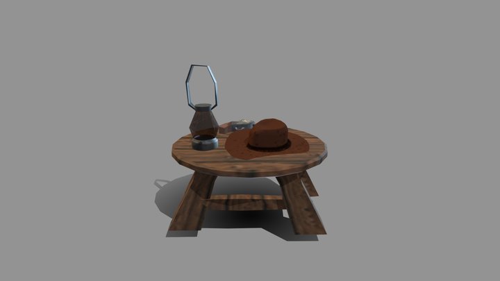 Low Poly Asset Props: Cowboy Items. 3D Model