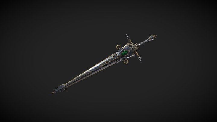 Fantasy_sword_26_with_scabbard 3D Model