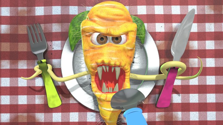 Angry Carrot Returns. 3D Model