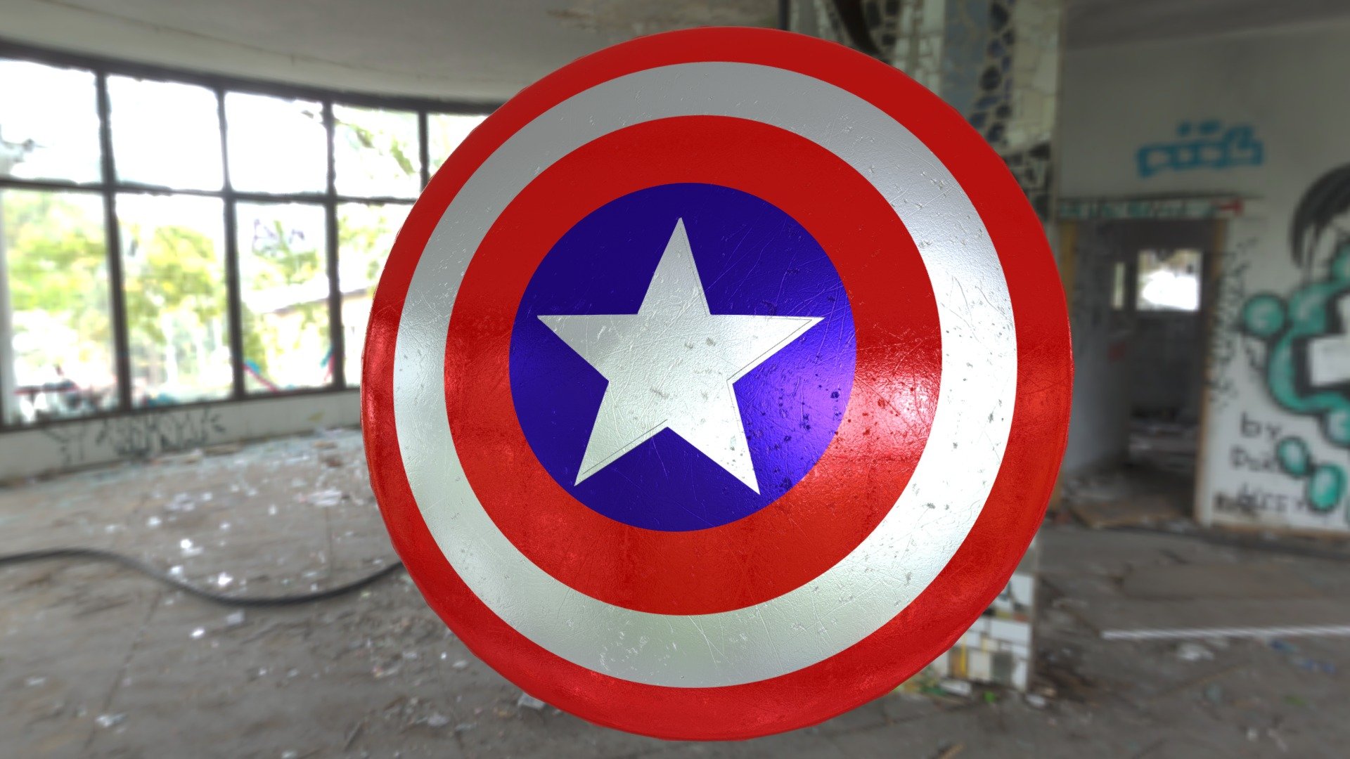 Captain America's Shield - 3D model by Anjith (@anjithkrish89) [17144e6