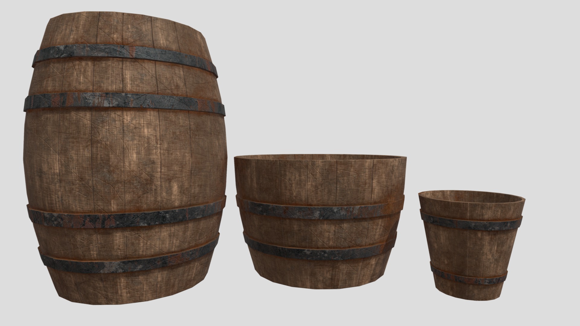 3D model Barrel - This is a 3D model of the Barrel. The 3D model is about a stack of wood barrels.