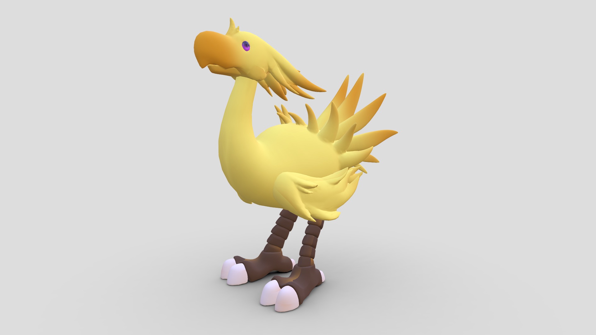 3D model Chocobo - This is a 3D model of the Chocobo. The 3D model is about a toy dinosaur with a yellow head.