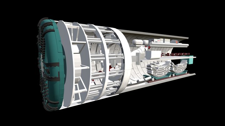Tunnel boring Machine 3D Model