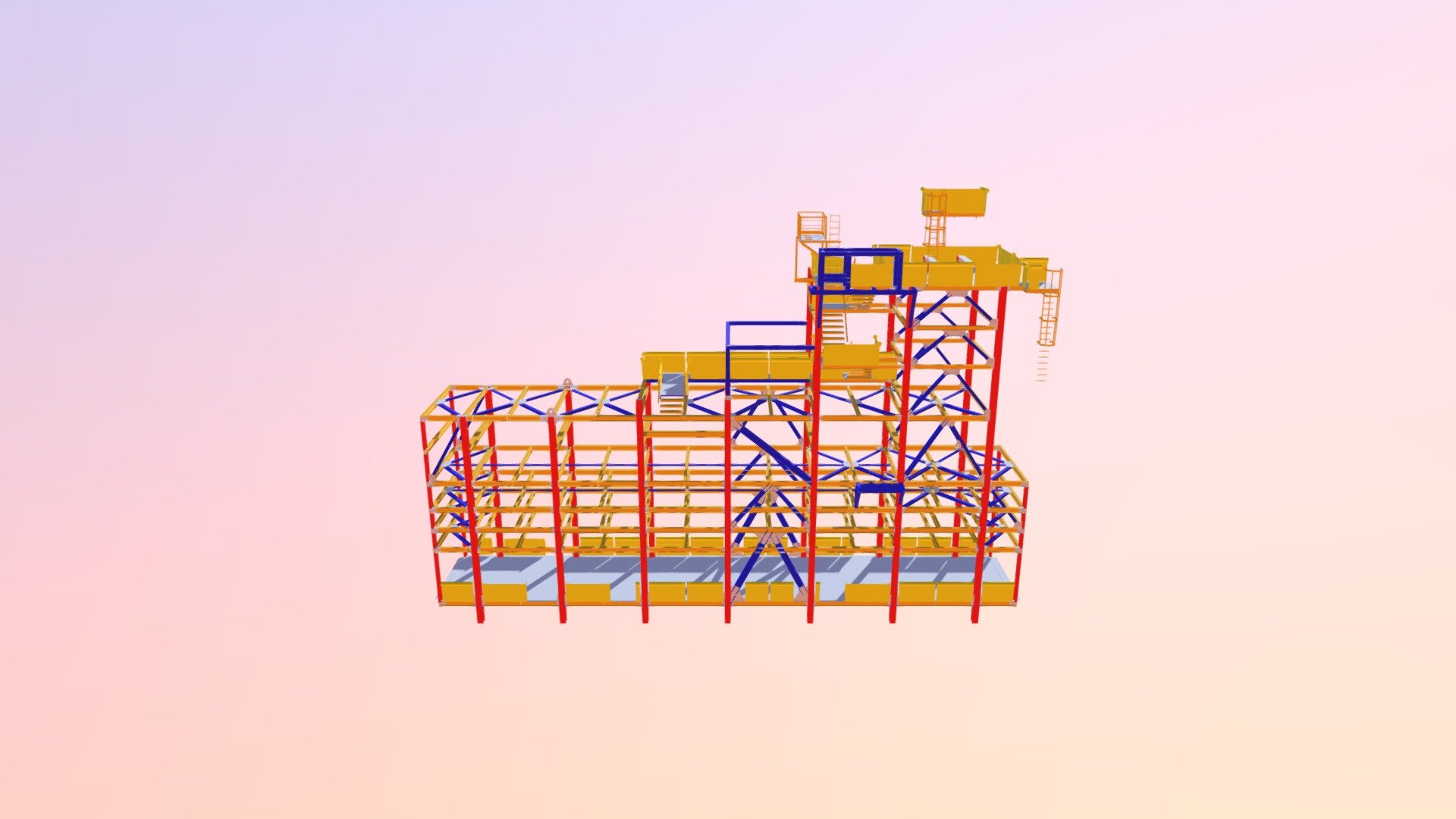 P68 Top Side M17 Central Pipe Rack Area7 STR - 3D model by Marcio ...