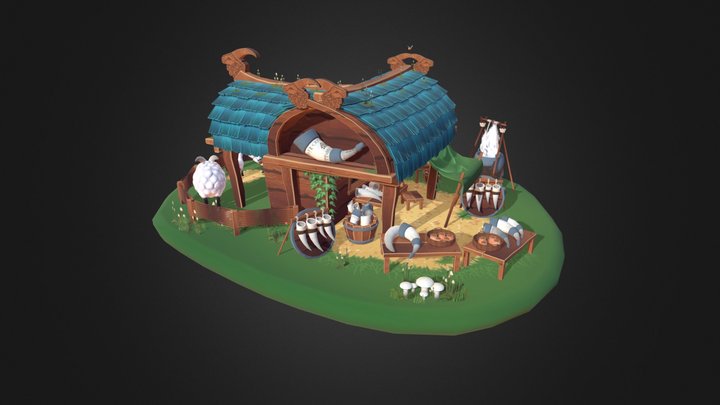 DAE Villages | Viking Drinking Horn Workshop 3D Model