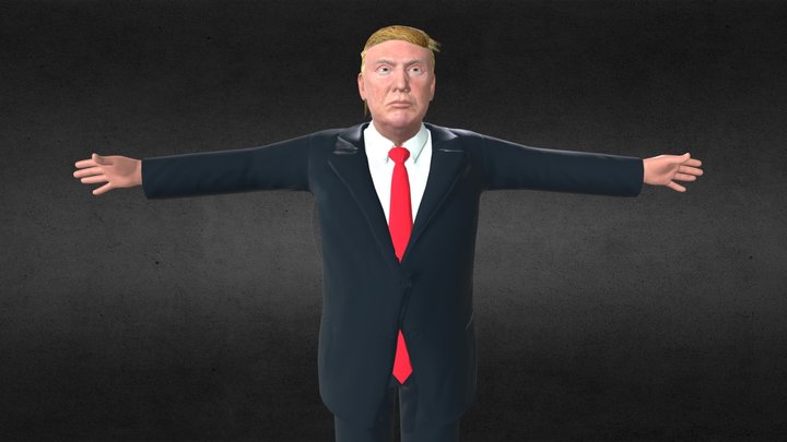 Donald Trump not rigged low poly 3D model 3D Model