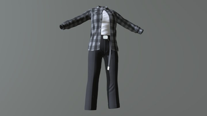 Female Outfit Without Bandana (Stealth) 3D Model