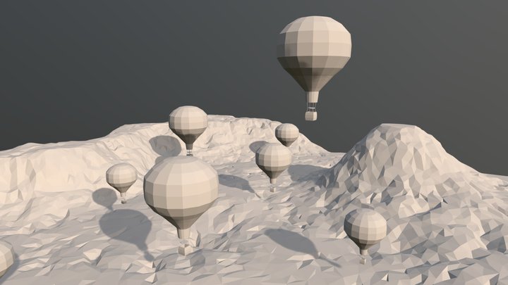 Draft 04: Balloons in a Desert 3D Model