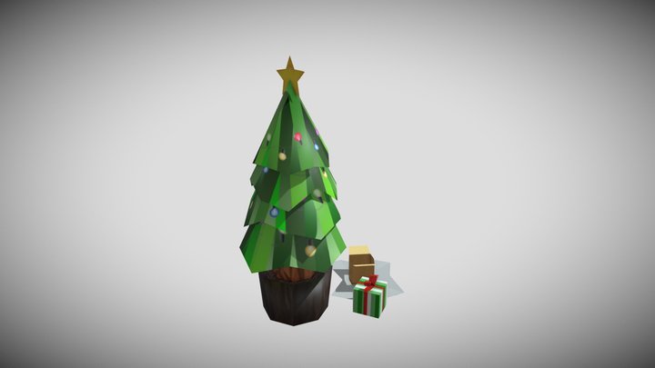 chrismas tree and presents 3D Model