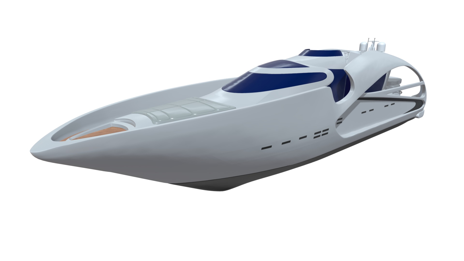 3D model Sport Yacht - This is a 3D model of the Sport Yacht. The 3D model is about a white and blue jet.