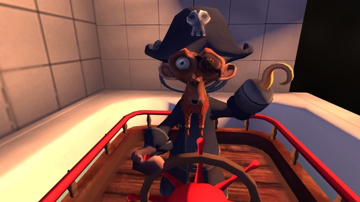 Pirate Suzanne on the Bathroom Boat 3D Model