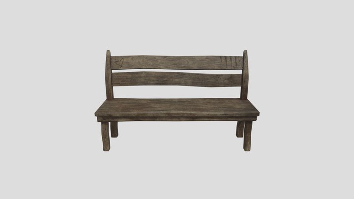 Old Wooden Bench 3D Model